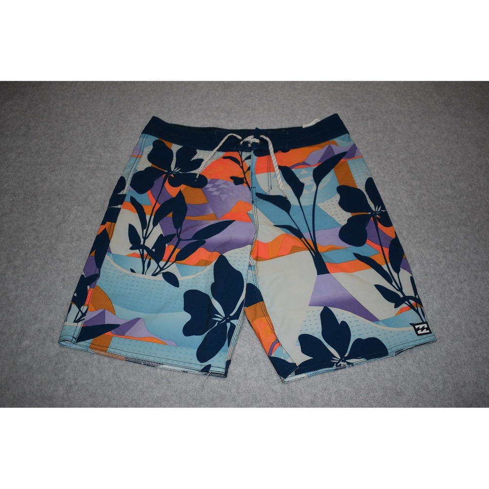Billabong Multicolor Floral Swim Board Shorts - Navy, Orange, Purple, Light Blue